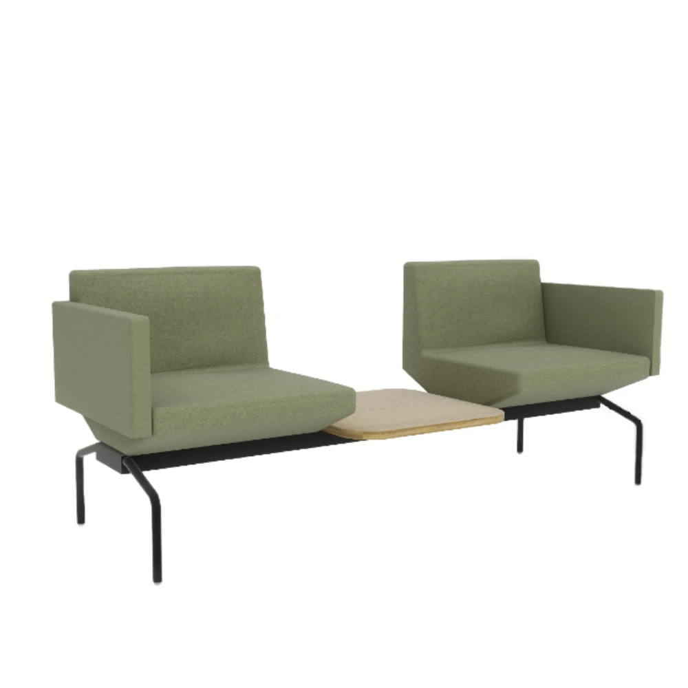 Sofá Space duas poltronas com mesa central